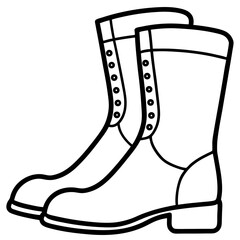 Equestrian Boots Silhouette – Black Vector on White