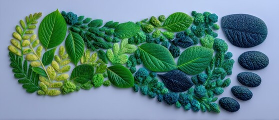 Natures footprint a leafy representation on a clean background