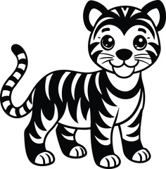 tiger cartoon isolated on white