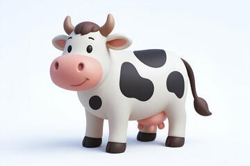 Cute cartoon cow with a friendly smile.
