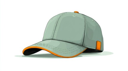 Fototapeta premium Stylish Baseball Cap with Orange Trim Ideal for Sports Casual Wear and Fashion Designers