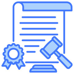 Legal Document Blue Icon