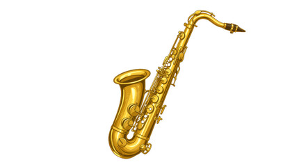 Naklejka premium Gleaming brass saxophone serenades the night