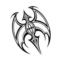 Obraz premium Tribal Eagle Tattoo Design with Abstract Geometric Pattern ,