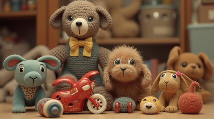 Nostalgic collection of retro toys evoking childhood memories

