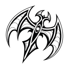 Tribal Eagle Tattoo Design with Abstract Geometric Pattern ,