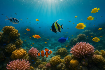 Fototapeta premium Coral Reefs and Marine Life in Thai Waters