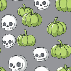 Illustration of Halloween Seamless Patterns