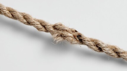 Damaged rope with a frayed knot