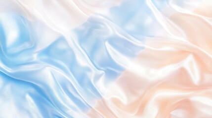 Obraz premium Soft pastel silk fabric texture elegant blue and peach drape background