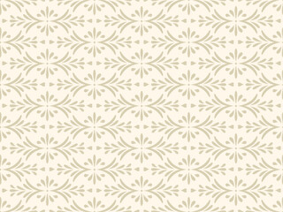 elegant seamless pattern with delicate traditional damask or paisley design. Subtle beige background for textile prints, wallpapers, and packaging.