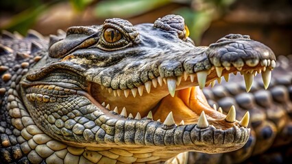 Obraz premium Dangerous Crocodile with Sharp Teeth