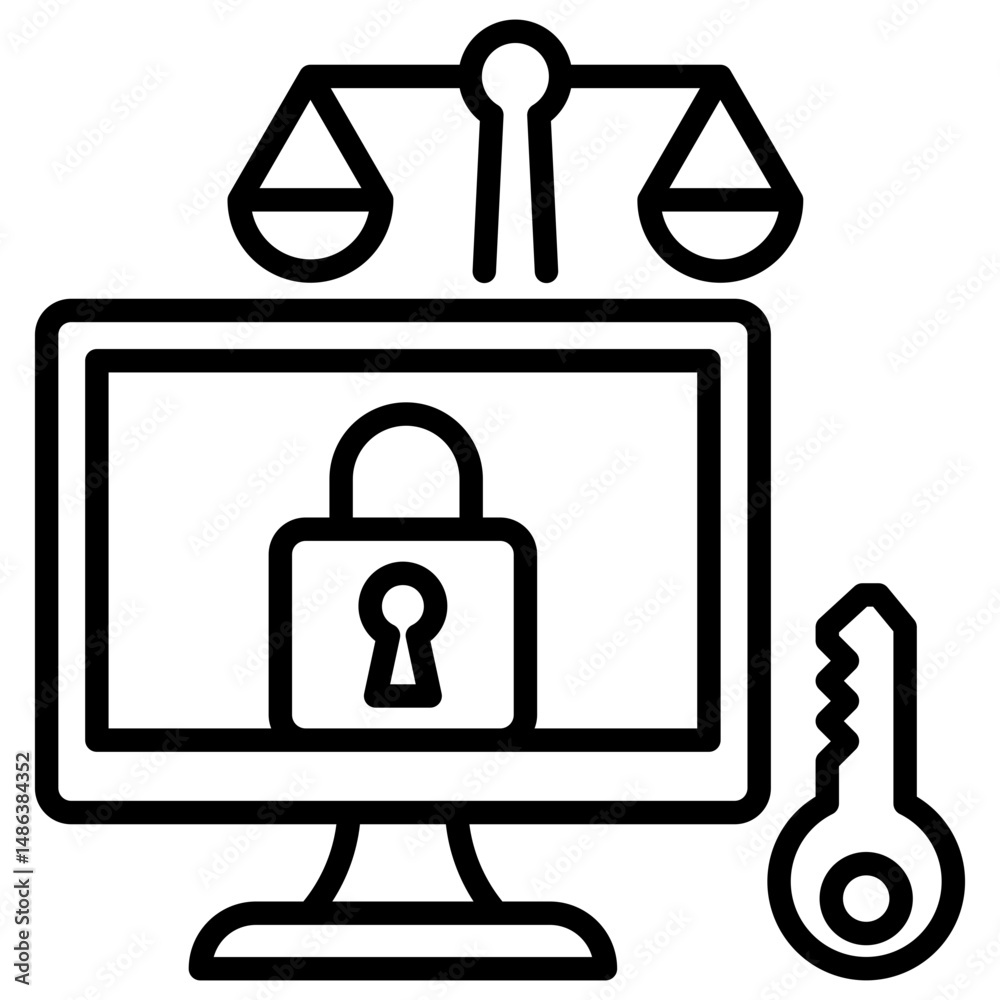 Poster access line icon