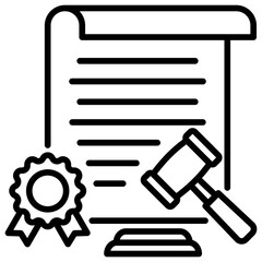 Legal Document Line Icon