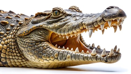 Obraz premium White Background Crocodile Isolated Close-Up