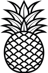 Obraz premium Pineapple fruit silhouette, pineapple illustration