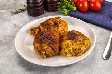 Roasted chicken thighs  with spices
