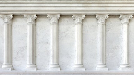 Classic Architecture: Five Majestic Marble Columns on a Wall