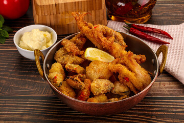 Fritto misto - deep fried seafood mix