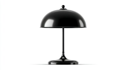 Obraz premium Modern Black Table Lamp with Dome Shade Isolated on White Background for Home Decor and Lightin