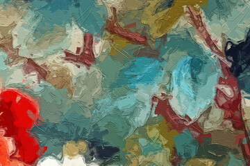 Various oil paintings, flowers, snakes, landscapes, waterfalls, animals, butterflies, mushrooms