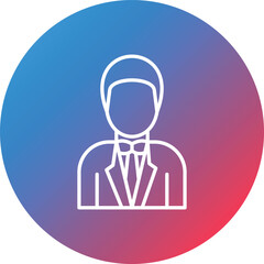 Groom Line Gradient Circle Background Icon