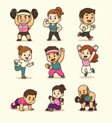 Workout Activities – Vector Set
