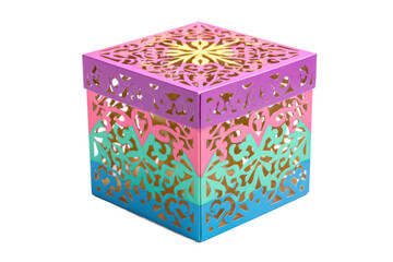 Elegant Laser Cut Gift Box Pastel Colors and Intricate Design