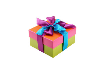 Obraz premium Colorful Gift Box with Vibrant Ribbon Bow Perfect for Celebrations