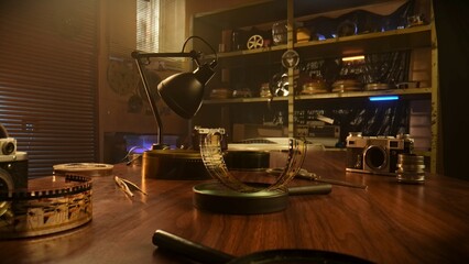 Vintage Photo Studio with Film Photography Equipment