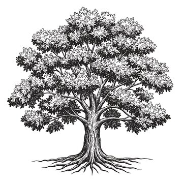 Inkwell Majesty: A Timeless Oak AI Generated