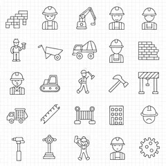 Construction Worker with Helmet & Tools Illustration EPS

