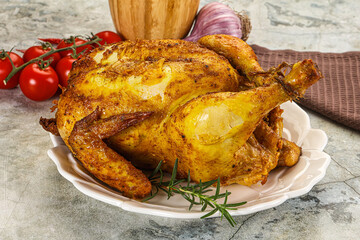 Homemade Grilled whole chicken with spices