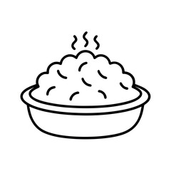 Frozen Dinner Food Line Art Illustration