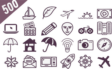 Fototapeta premium travel and vacation icons set