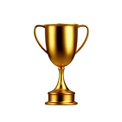 Shiny golden trophy cup illustration on transparent background
