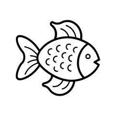 Goldfish Cracker Outline Vector Drawing