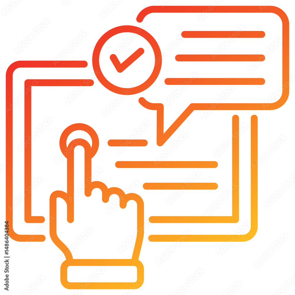 Poster self service line gradient icon