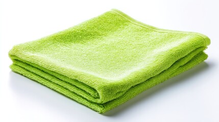 Soft, vibrant green folded towel