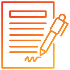 Fototapeta premium File Agreement Line Gradient Icon