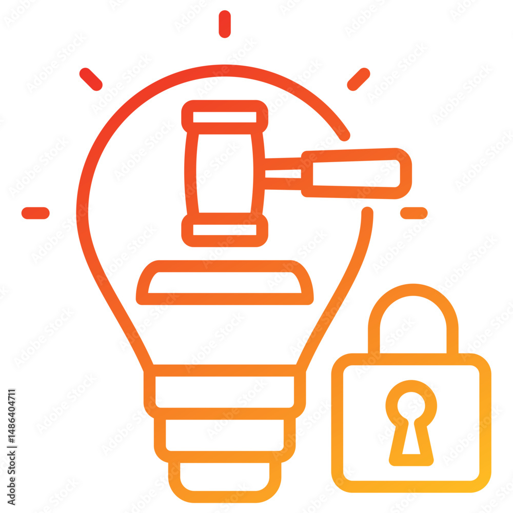 Poster intellectual property line gradient icon