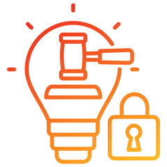 Intellectual Property Line Gradient Icon