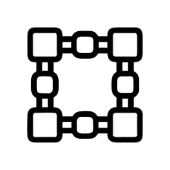 Abstract square chain link connection network structure system framework relationship design element