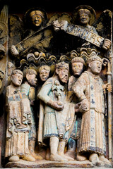 Obraz premium Tympanum of the Last Judgment (12th century). Paradise and the chosen people.