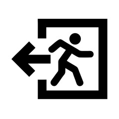 Exit sign emergency evacuation route safety symbol escape direction doorway pictogram icon guidance
