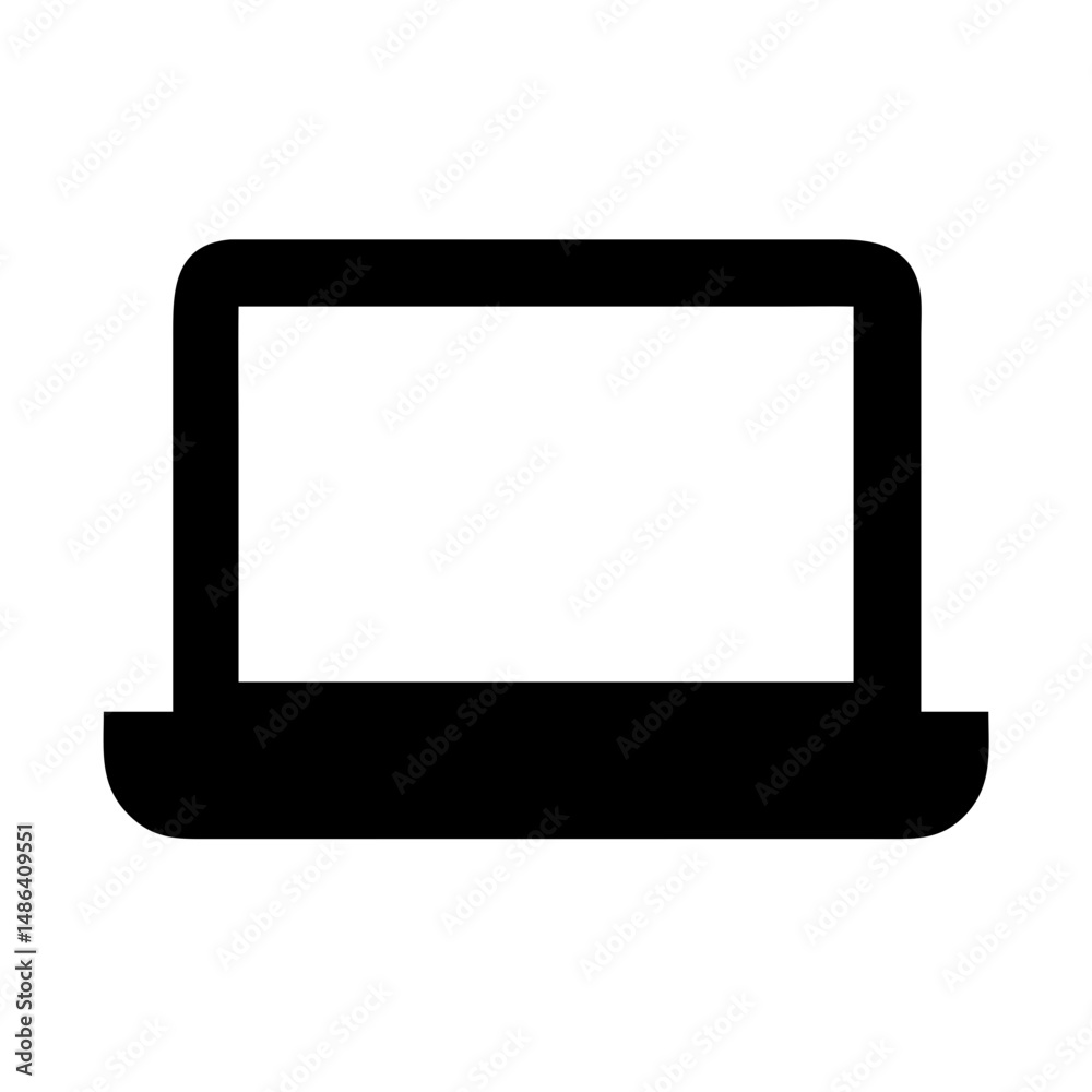 Poster laptop computer vector icon graphic design element for technology and business presentation and web 