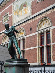 Amsterdam, Holland; February-22, 2025: Photos from exterior the Rijksmuseum in Amsterdam
