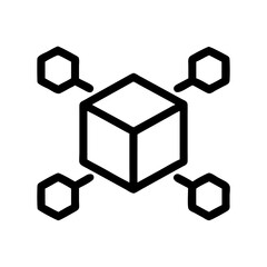 Obraz premium Cube network connection icon vector illustration networking system technology data transfer online