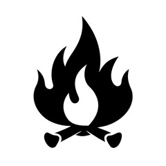 Ignite the night with a blazing bonfire campfire flame vector illustration symbol graphic design element