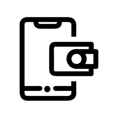 Mobile wallet icon digital payment app transaction online banking finance technology phone cash